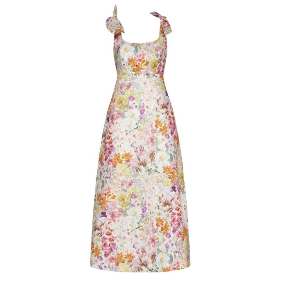 Zimmermann Harmony Tie Shoulder Midi Dress PERFECT for Spring